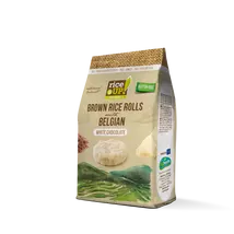 Rice Up fehércsokoládés barna rizs snack 50g
