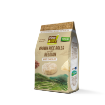 Rice Up fehércsokoládés barna rizs snack 50g