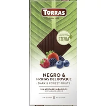 Torras Stevia Erdei Gyümölcsös étcsokoládé hozzáadott cukor nélkül 125 g