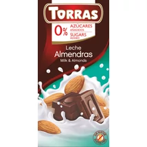 Torras Mandulás hozzáadott cukormentes tejcsokoládé (gluténmentes) 75 g