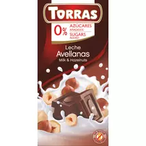 Torras Mogyorós hozzáadott cukormentes tejcsokoládé (gluténmentes) 75 g