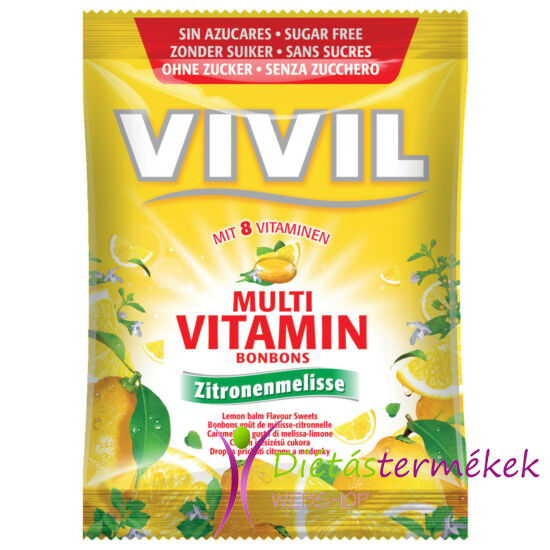 Vivil multivitamin lemon hozzáadott cukormentes cukorka 60 g