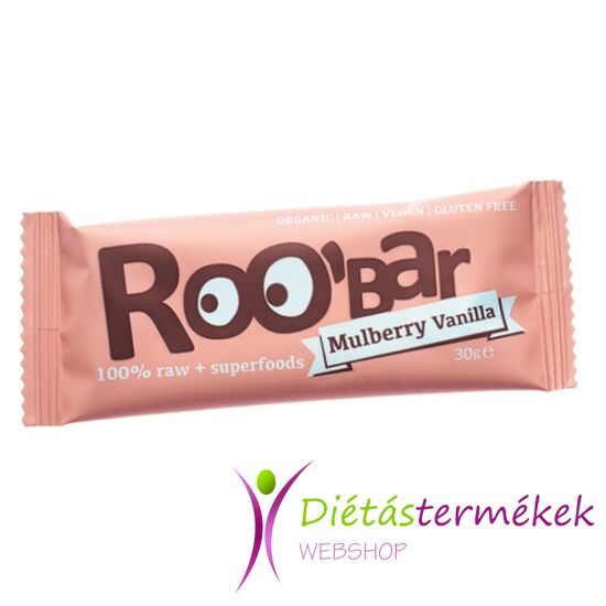Roobar Bio gyümölcs szelet eper-vanília (paleo, vegán, gluténmentes) 30 g
