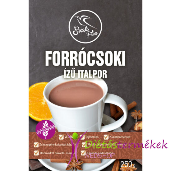 Szafi Free Forrócsoki ízű italpor (gluténmentes, tejmentes, hozzáadott cukortól mentes) 250 g