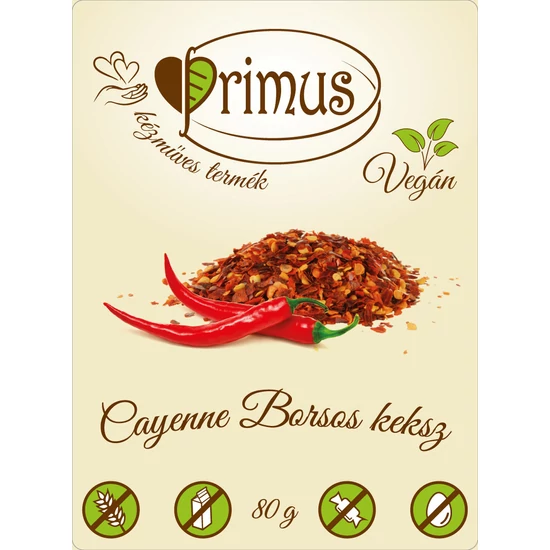 Primus paleo keksz cayenne borsos 80 g