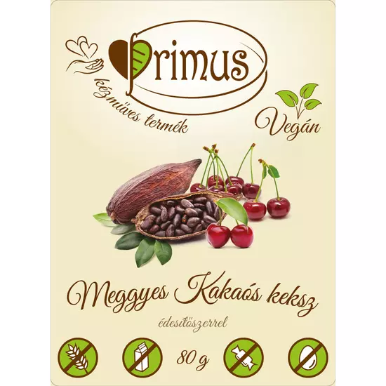 Primus paleo keksz kakaós-meggyes 80 g