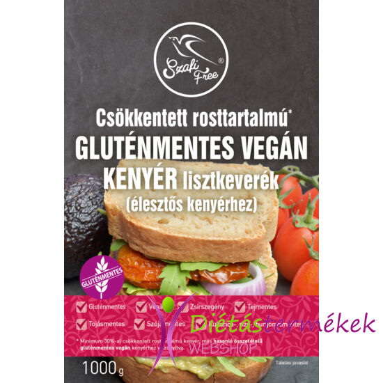 Szafi Free csökkentett rosttartalmú gluténmentes vegán kenyér lisztkeverék (élesztős kenyérhez) 1000 g