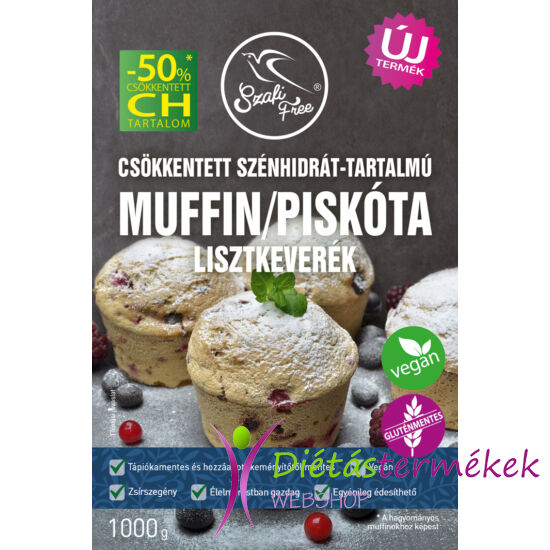Szafi Free Csökkentett szénhidrát-tartalmú muffin / piskóta lisztkeverék (gluténmentes) 1000g