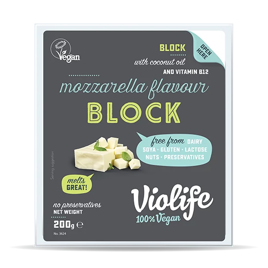 Violife vegán mozzarella ízesítésű tömb 200g
