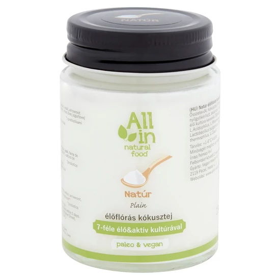 All in élőflórás natúr kókusztej 7-féle élő&aktív kultúrával 150 ml