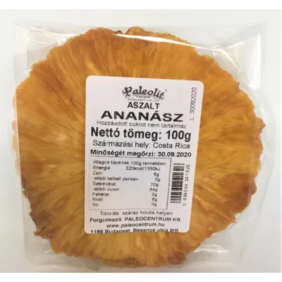 Paleolit aszalt ananász (hozzáadott cukormentes) 100 g