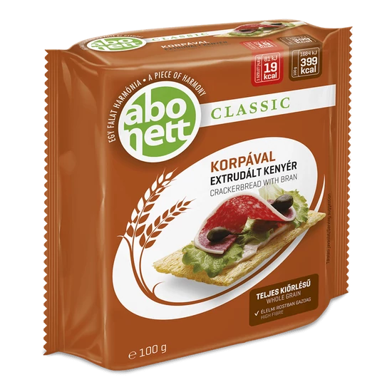 Abonett extrudált korpás kenyér (Tojásmentes, tejmentes) 100 g