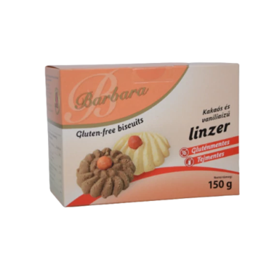 Barbara gluténmentes kakaós és vaníliás linzer  (tejmentes) 180 g