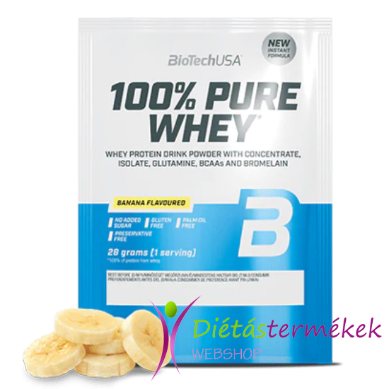 Biotech USA Nitro Pure Whey banánkrém ízesítésű fehérjepor 28 g