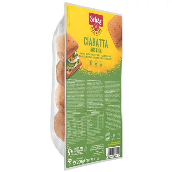 Schär Ciabatta többmagvas elősütött zsemlék (glutén-, tej-, tojásmentes) 200 g