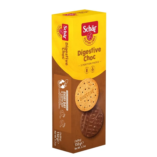 Schär Digestive Choc keksz tejcsokoládéval (gluténmentes, tojásmentes) 150 g