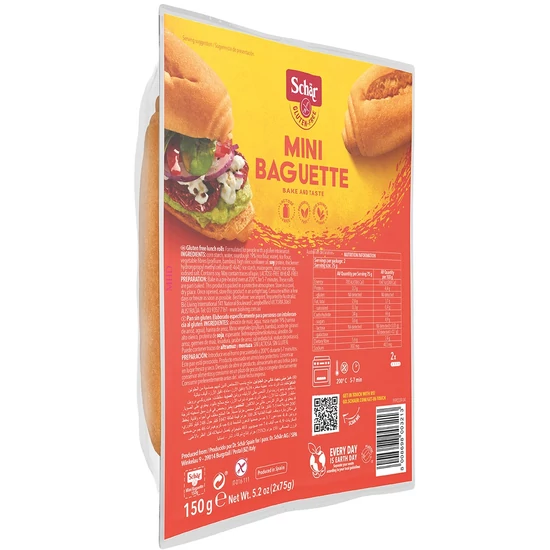 Schär Mini Bagett Duo (gluténmentes, tejmentes, tojásmentes) 150 g