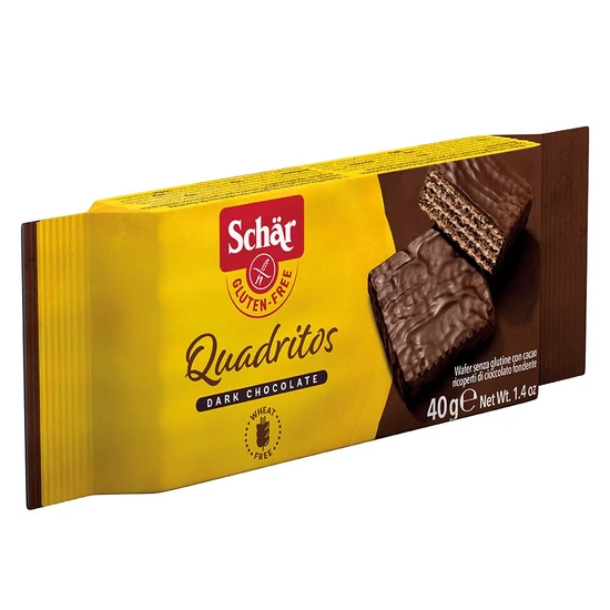 Schär Quadritos gluténmentes étcsokoládéval bevont kakaós ostya 40 g