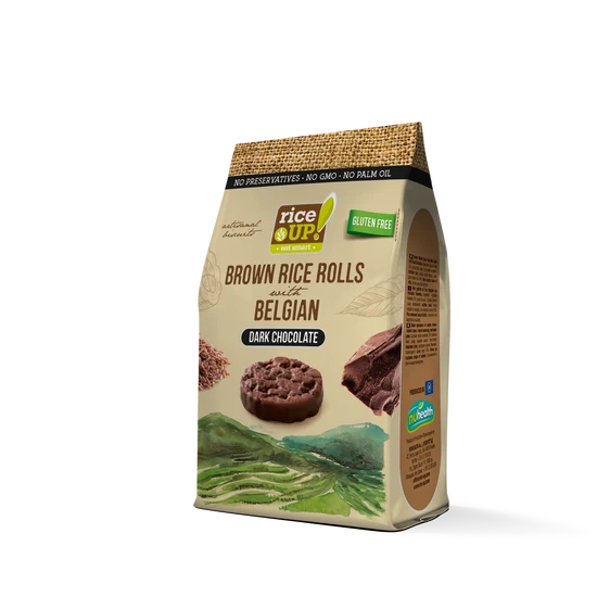 Rice Up étcsokoládés barna rizs snack 50g