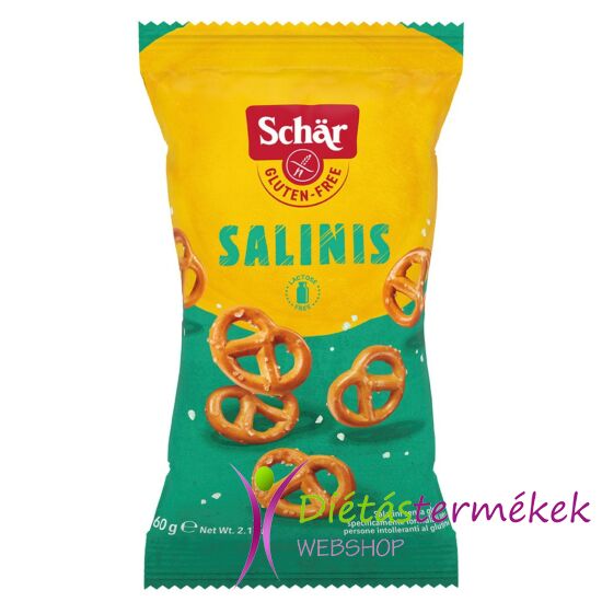 Schär Salinis - Gluténmentes, laktózmentes, tojásmentes sós kisperecek 60 g