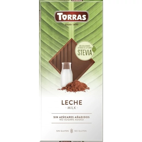 Torras Stevia hozzáadott cukormentes tejcsokoládé 100 g