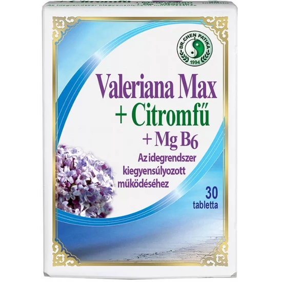 Dr. Chen Valeriana Max + Citromfű + MgB6-vitamin étrend-kiegészítő tabletta 30 db