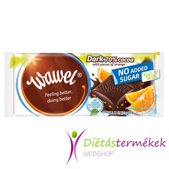Wawel hozzáadott cukormentes narancsos étcsokoládé  90 g