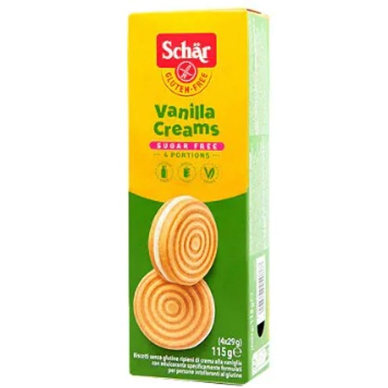 Schar cukormentes, gluténmentes, vanília krémmel töltött keksz Vanilla Creams (4*29g)115g
