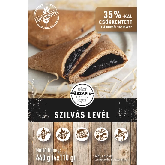 Szafi Bakery Szilvás levél 440g (4x110g) gyorsfagyasztott (gluténmentes)