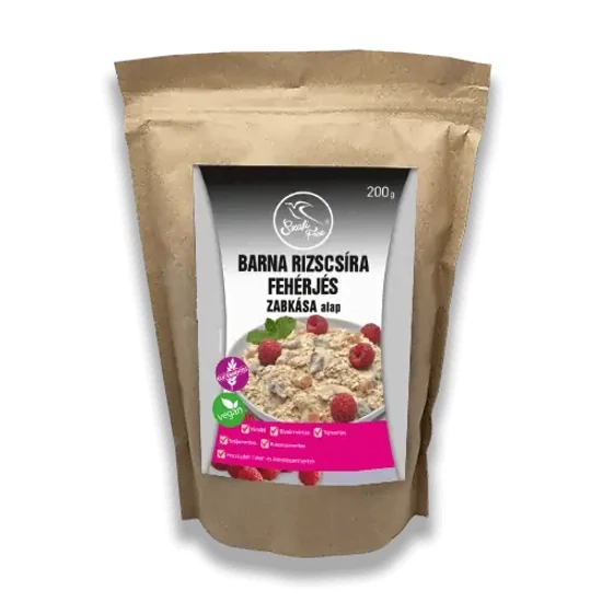 Szafi Free Barna rizscsíra fehérjés zabkása alap (gluténmentes, tejmentes, cukormentes, vegán) 200 g