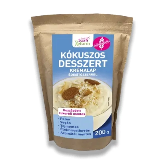 Szafi Reform Kókuszos desszert krémalap édesítőszerrel (bounty ízű) 200 g (paleo, vegán, gluténmentes, tejmentes)