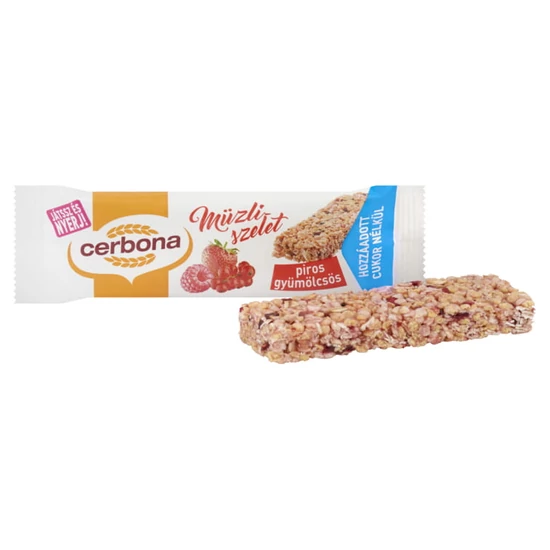 Cerbona szelet HOZZÁADOTT CUKORMENTES - Piros Gyümölcsös